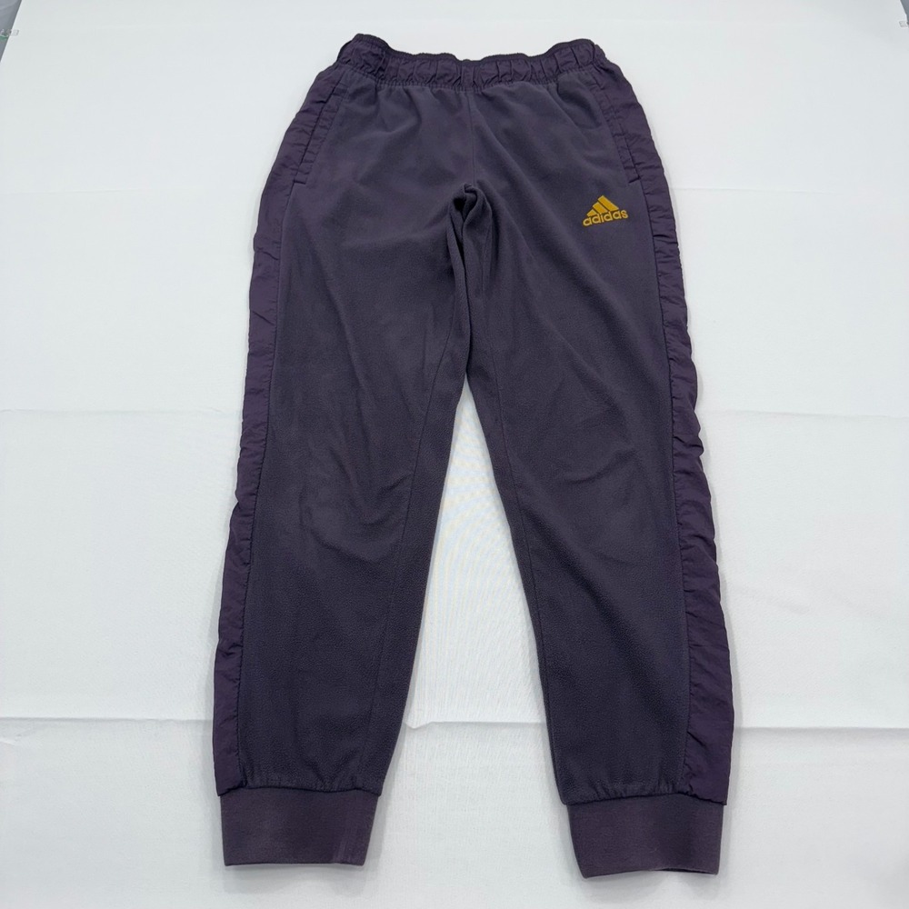 Adidas Fleece Winter Joggers Mens Medium Sweatpants Athletic Drawstring Purple‎